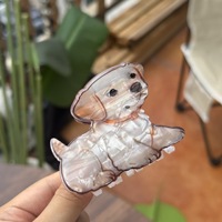 مشابك شعر أكريليك جديدة من YJL بتصميم حيوانات كرتونية (كلاب سامويد، بيجل، كورجي) للنساء، إكسسوارات شعر عصرية على الطراز الكوري للفتيات