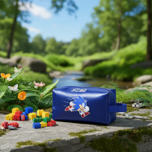 Sonic The Hedgehog Action-PLUS Brick Travel <b>Toiletry</b> Bag, Blue - Product Image 3