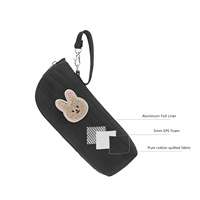 Sac isotherme en aluminium de qualité supérieure pour biberon en coton pur, pochette suspendue pour poussette avec imprimé lapin mignon pour le stockage du lait maternel