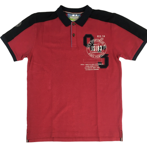 เสื้อยืดโปโลสำหรับผู้ชายเข้ารูปแขนสั้นสีพื้นพิมพ์ลายลำลอง - Product Image 2