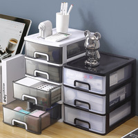GREENSIDE Boîte de rangement transparente de style tiroir de bureau Armoire de rangement de bureau en plastique pour cosmétiques