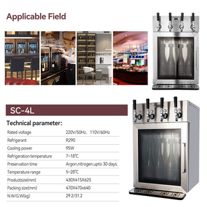 Distributeur de <span class=keywords><strong>vin</strong></span> à commande <span class=keywords><strong>manuelle</strong></span> classique SC-4L Distributeur automatique de <span class=keywords><strong>vin</strong></span> en acier inoxydable à 4 robinets Bars Restaurants 220V Commercial - Product Image 4
