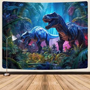 Tapiz de dinosaurios GOAOK, decoración para habitación de niños con animales salvajes antiguos, naturaleza, bosque, cuentos de hadas, tapices de pared de 60x40 pulgadas - Product Image 1