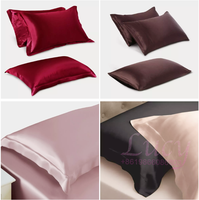 Conception gratuite taie d'oreiller en satin avec logo personnalisé pour les cheveux et la peau taie d'oreiller en soie douce ensemble de taies d'oreiller en satin