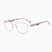 Montures de lunettes de lecture carrées à monture intégrale en métal, imprimé simple, inspirées des créateurs de mode, pour femmes, commande en gros