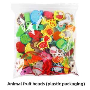 Nouveau design, animaux en bois et blocs de fruits, grosses perles, <span class=keywords><strong>jeu</strong></span> de filage, pour les enfants de 13 à 24 mois et de 5 à 7 ans, unisexe - Product Image 4