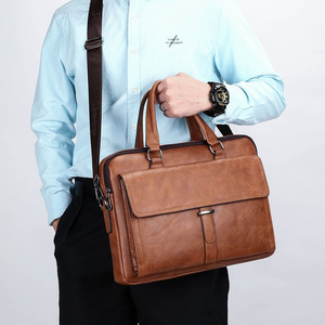 <span class=keywords><strong>Sac</strong></span> Messager pour Hommes en PU Haut de Gamme, Grande Capacité, Imperméable, avec <span class=keywords><strong>Compartiment</strong></span> <span class=keywords><strong>Ordinateur</strong></span> pour Usage Professionnel Décontracté - Product Image 1