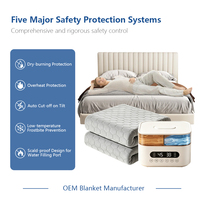 Matelas chauffant électrique en fibre de carbone à température réglable avec circulation d'eau intelligente et thermostat ajustable pour lit domestique