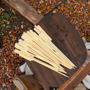 Biểu Tượng Tùy Chỉnh Tre Dùng Một Lần <span class=keywords><strong>Kabob</strong></span> Xiên Cho Bánh Hamburger Bánh Sandwich BBQ Kebab Dài Bên Ngoài Trời Công Cụ Với Than - Product Image 3