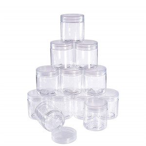 Food Grade 100ml 120ml 150ml 200ml 250ml Cosmetic Packaging Clear PET Plastic Cream Jar with aluminium transparency clear lids