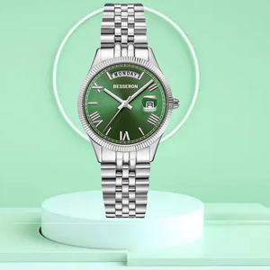 Relojes Mecánicos Clásicos para Mujer con Caja de Acero Inoxidable y Cristal de Zafiro, Movimiento Automático Japonés, Correa de Cuero, Ventana de Calendario y Día de la Semana - Product Image 4