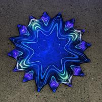 Écharpe de danse personnalisée en coton/polyester, motif géométrique réactif aux UV, style fête, durable