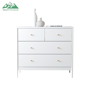 Cómoda Moderna Europea Blanca de 4 Cajones, Ecológica, de MDF, para Niños, Armario de Almacenamiento, Armario para Dormitorio Infantil, Mesita de Noche para Bebés - Product Image 1