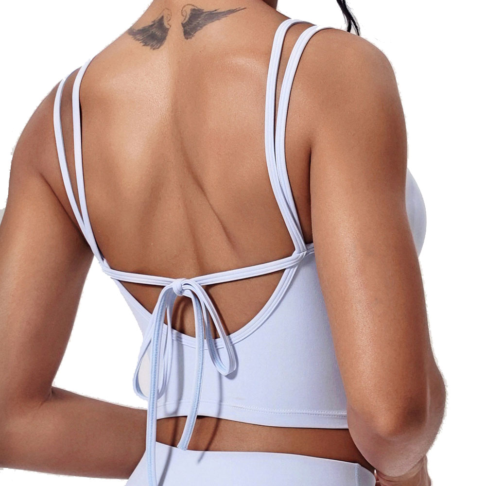 Women Girls Quick-Dry Stretchy Four-Way Stretch Breathable Solid Yoga Top Double Straps Tank Top for Fitness Sportswear