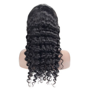 วิกผมลูกไม้โปร่งใสแบบเต็มศีรษะ  <span class=keywords><strong>ผม</strong></span>แท้บราซิลแบบเรมี่  ลอนลึกแบบเจอร์รี่เคิร์ล  ลอนธรรมชาติ สีดำ สำหรับ<span class=keywords><strong>ผู้หญิง</strong></span>  หลายขนาด - Product Image 2