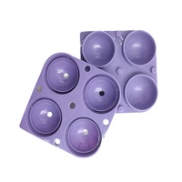 Bac à glaçons en silicone réutilisable à 4 cavités avec lance-glaçons intégré pour boissons, cocktails, whisky