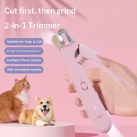 Coupe-ongles et lime à ongles de luxe 2-en-1 pour animaux de compagnie avec lumière LED, recharge par batterie externe et affichage intelligent pour chats et chiens