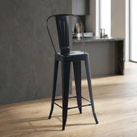 Taburete alto con respaldo, resistente a la intemperie, sillas de bar para exteriores, modernas y elegantes, estilo nórdico, precio DDP EE. UU.