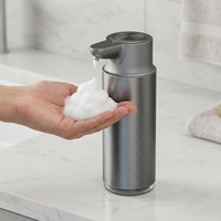 Distributeur automatique de savon moussant 300 ml, design moderne intelligent, OEM ODM, en acier inoxydable 304, rechargeable par USB, pour bureau, maison et hôtel, de fabrication originale.