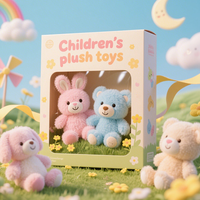Emballage d'animaux en peluche, jouets pour enfants, boîtes d'emballage pliantes avec carte en papier imprimé de couleur, boîtes personnalisées avec fenêtre en PVC, boîte d'emballage avec propre logo