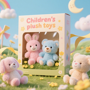 Trẻ em Đồ chơi thú nhồi bông bao bì màu in thẻ giấy gấp hộp đóng gói <span class=keywords><strong>PVC</strong></span> cửa sổ tùy chỉnh hộp riêng logo bao bì hộp - Product Image 4