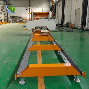 Alat pita kecil Horizontal listrik kayu persegi Cnc meja geser gergaji Gantry mesin gergaji pita pemotong kayu bulat