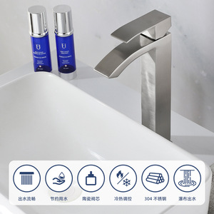Stainless Steel <b>Basin</b> Faucet <b>Single</b> Handle Ceramic Valve Deck Mounted Hot Cold Water Sink <b>Tap</b> - Product Image 4