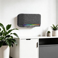 Altavoz Bluetooth de Pared con Batería Extraíble, Altavoz de Tela con Luz RGB, Sistema de Subwoofer Portátil para el Hogar