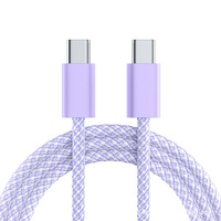Câble USB-C vers USB-C tressé en nylon HC ZS15, charge rapide PD 60W, 1M 2M, multicolores pour smartphones, tablettes et appareils USB-C