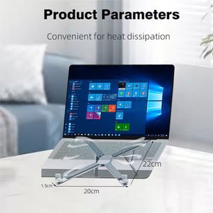 Nouveau support portable pliable pour ordinateur portable, réglable en hauteur, en aluminium ergonomique, mini, pour ordinateurs de 10 à 15,6 pouces, pour la maison, le bureau, les étudiants - Product Image 2