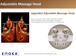 Masseur de cou et d'épaules amélioré avec tête de <span class=keywords><strong>massage</strong></span> en tissu élastique PU supérieur, rotation à 360°, chauffage Shiatsu, pétrissage 3D et contrôle de la vitesse - Product Image 3