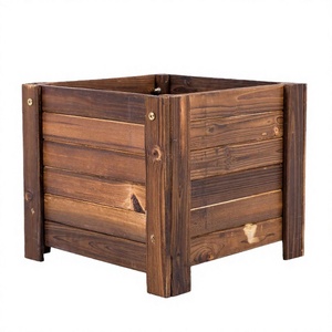 Large Eco-Friendly Pine <b>Wood</b> Outdoor Plant Pots for Shopping- Mall Use American Style <b>Garden</b> <b>Planters</b> - Product Image 2