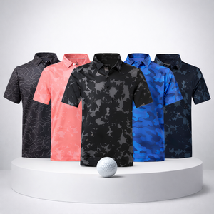 Camisetas de Golf Personalizadas con Diseño de Camuflaje, de Alta Calidad, Elásticas, Antiarrugas, de Secado Rápido, con Logotipo Bordado - Product Image 1
