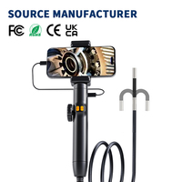 Endoscope résistant aux hautes températures pour four, caméra boroscope industrielle HD 6 mm avec câble rigide de 1 mètre et 6 lumières LED