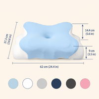 Almohada Cervical Ergonómica Ortopédica en Forma de U para Soporte del Cuello, Espuma Viscoelástica, para Dormir, con Funda Extraíble y Lavable