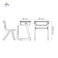 Ensemble de bureaux et de chaises durables pour étudiants, salles de classe et salles de formation universitaires, design ergonomique pour l'étude