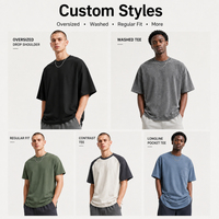 Kaos Pria 300GSM Heavyweight Logo Kustom 100% Katun Combed Oversized Streetwear Kaos Polos Grosir