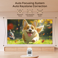 Proyector BT Air Mouse con Control Remoto por Voz 1080P HY310 330 ANSI, Enfoque Automático, Corrección Trapezoidal Automática, WiFi 6, BT5.4, Android 14, Portátil para el Hogar