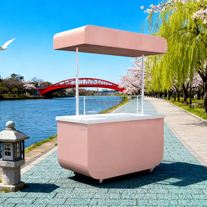Commercial Small Size Hot Dog Shape Ice Cream Gelato Ice Cream Vending Carts Cold Drink Electric Cargo with Umbrella - Product Image 1