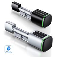 Cylindre de serrure intelligent profil européen, sécurité de grade C, antivol, Ttlock Tuya, serrure électronique à carte pour porte en aluminium
