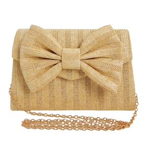 Women Casual <b>Straw</b> Woven Evening <b>Bag</b> Fashion Top Handle Clutch Purse with Removable Chain for Traveling Beach - Product Image 4