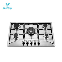 Cuisinière à gaz encastrable sur mesure OEM/ODM, 75 cm, 76 cm, 30 pouces, 5 brûleurs, en acier inoxydable 201SS, avec dispositif de sécurité, pour le marché américain