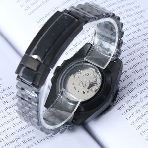 Montre automatique mécanique NO LOGO Design NH36 Sub avec cadran arc-en-ciel, mouvement en cristal de saphir, étanche 10 bars, acier noir. - Product Image 5