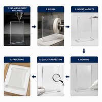 Support de menu magnétique en acrylique transparent en forme de T, présentoir de table autoportant pour restaurant, idéal pour la publicité moderne et le rangement