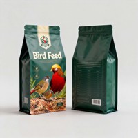 Sachets à fond plat personnalisés imprimés de qualité alimentaire à haute barrière pour friandises pour animaux de compagnie, emballage anti-humidité pour sachets de graines pour oiseaux