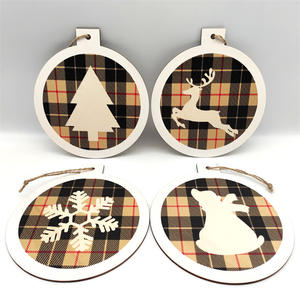 จี้ตกแต่งต้นคริสต์มาสงานไม้ทรงกลมห้อยทำจากไม้คริสต์มาสชิ้นเดียวตามสั่ง - Product Image 3