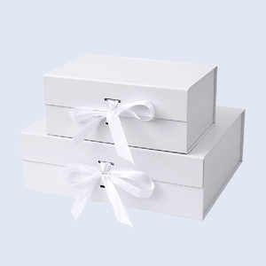 Direct Factory Custom Black Ribbon Foldable Magnetic Gift Paper <b>Box</b> Premium Packaging for Cosmetics Shoes Apparel - Product Image 1