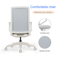 Chaise de bureau ergonomique en maille, design moderne, hauteur réglable, pivotante manuelle, pour la maison, le bureau, l'école, la chambre, l'hôtel, l'atelier