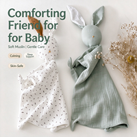 Doudou Lapin en Peluche pour Bébé, Couverture Réconfortante, Jouet Apaisant Doux pour Nouveau-nés, Berceau, Poussette, Crèche et Voyage