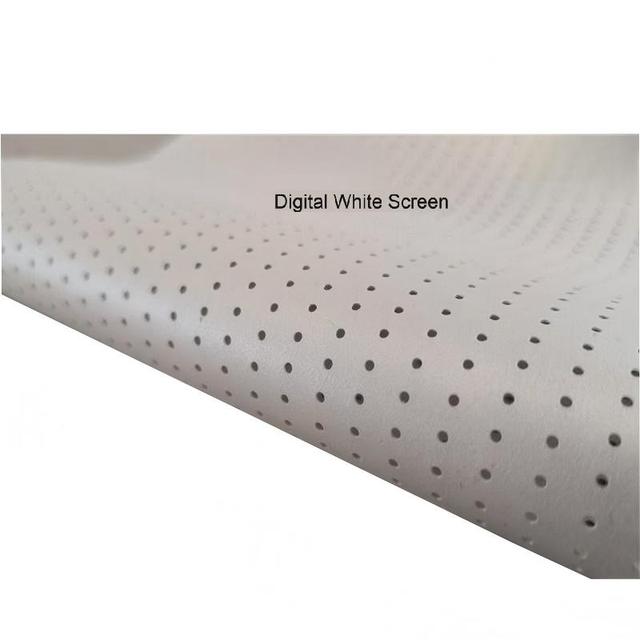 White Micro Perforated 3D Projection Digital Screen 16:9 Professional Theater Cinema Use Acoustically Transparent Sound Pass